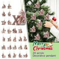 26 English Alphabet Christmas Ornaments, 2D Decorative Hanging Letters for Tree, Christmas Tree Decorations for Personalized Home Decor