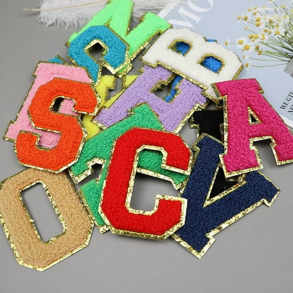 26 English Alphabet Embroidered Patches Multi-color Embroidered Name Stickers