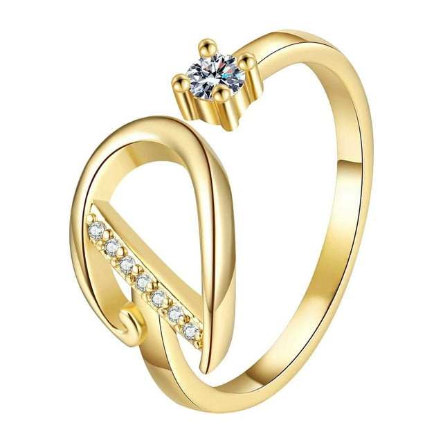 26 English Alphabet Ring For Women Versatile Open Ended Adjustable Ring