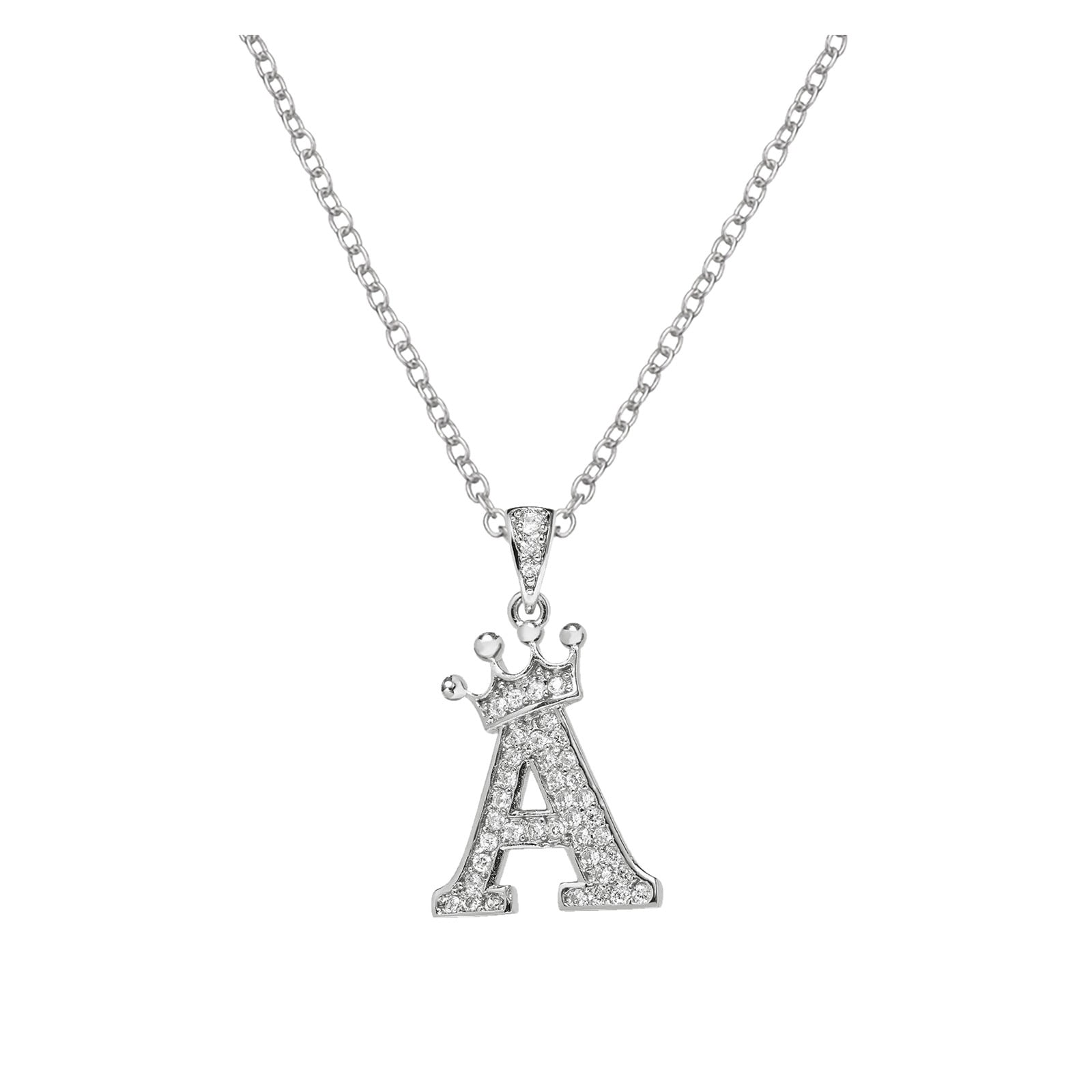 yubnlvae necklaces & pendants 26 english letters full diamond pendant  necklace for women silver rhinestone necklaces a z 26 alphabet initial  necklaces 