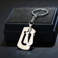 thumbnail image 1 of 26 English letter keychains, creative gift accessories, simple stainless steel keychains, 1 of 5