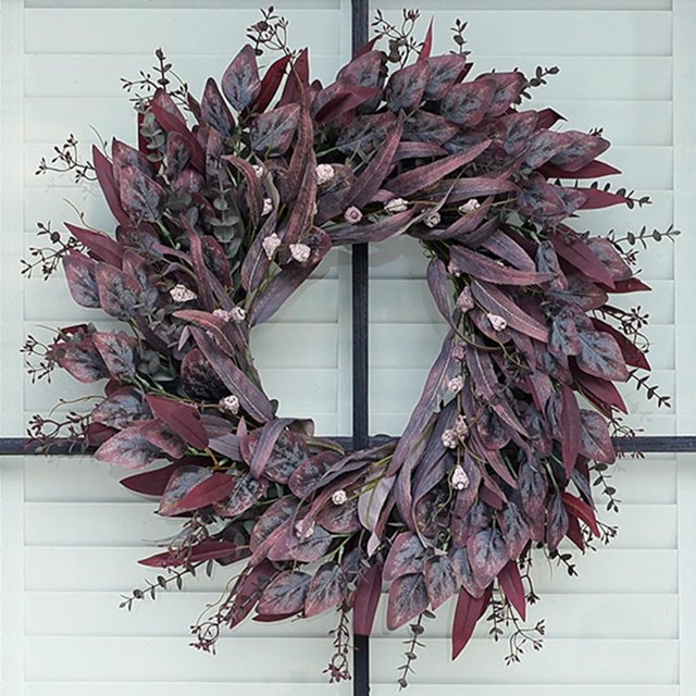 26'' Eucalyptus Wreath for Front Door Autumn Large Artificial Eucalyptus Outdoor Wreath Fall