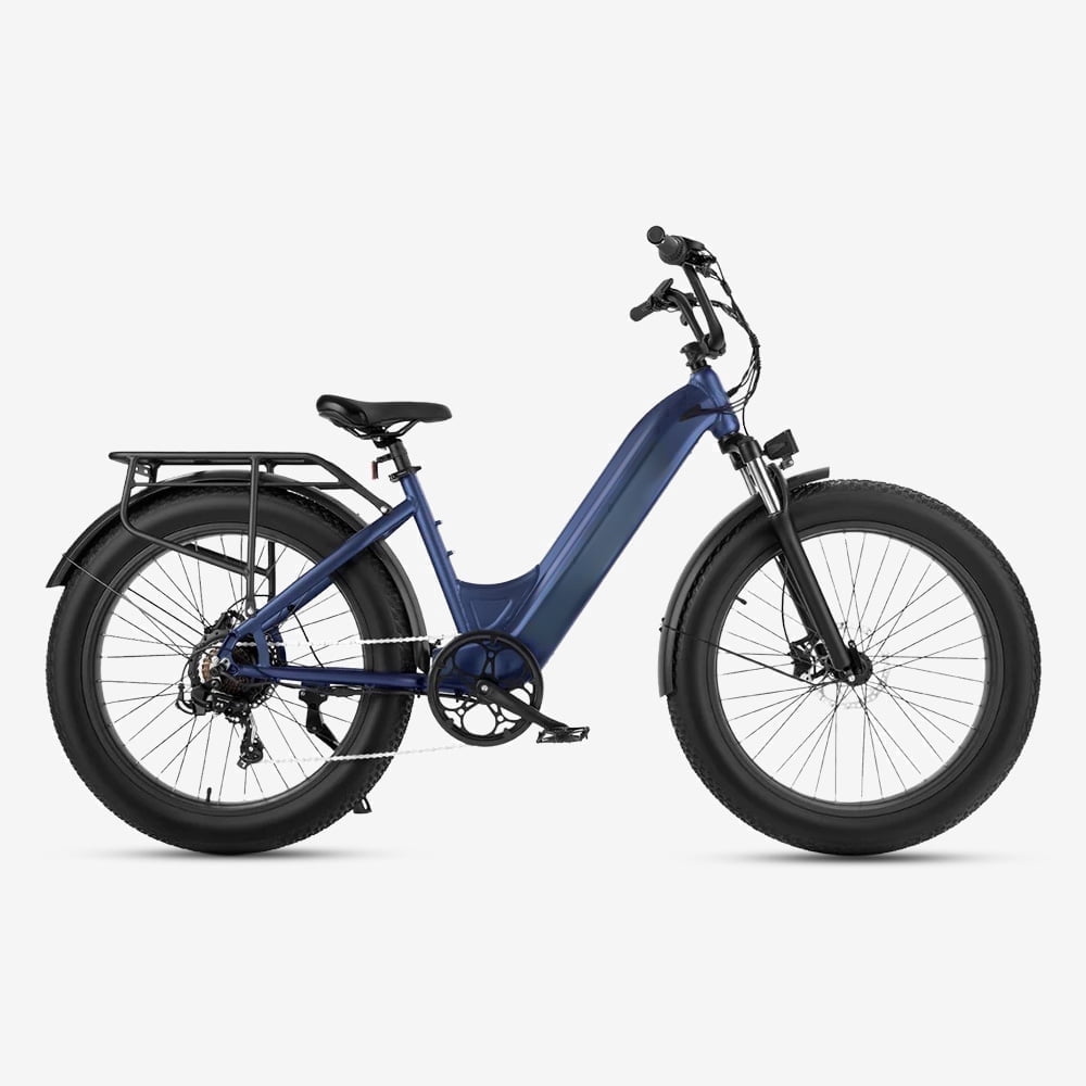 26" Fat Tire Electric Bike for Adults, 750W Step-Through Ebike, 48V 15Ah Removable Battery, 28MPH Class 3 E-Bike with 180mm Hydraulic Disc Brakes, Shimano 7-Speed, TFT Color Display, All-Terrain