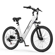 Qlife Cityone 2.0 EBikes for Adults,26" Electric Mountain Bike with 48V 10.4Ah Battery 500W,Max 28MPH Electric Bicycle,7-Speed（White）