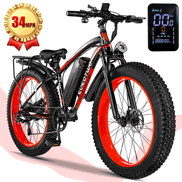 EOEOTWO 26'' Fat Tire Electric Mountain Bike for Adults, 1500W 48V
