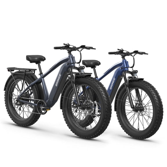 26" Fat Tire Electric Mountain Bike for Adults 2-Pack,1800W Peak Motor 70Miles Max Range 28mph Top Speed Front Suspension Electric Bike 7 Speed All Terrain E-Bike 48V 15AH Battery, UL2849 Compliant