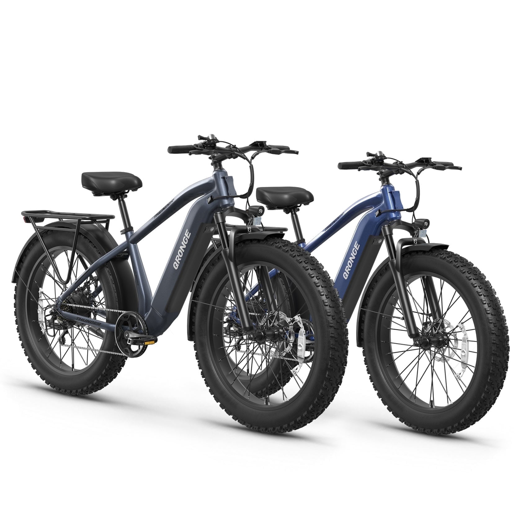 2 Pack Electric Bikes for Adults 1800W Peak Motor up to 70Miles Range 28 mph Max Speed 26" x 4" Fat Tire Mountain E Bike 48V 15AH Battery 7 Speed off Road Ebike Front Fork Suspension, UL2849 by SGS