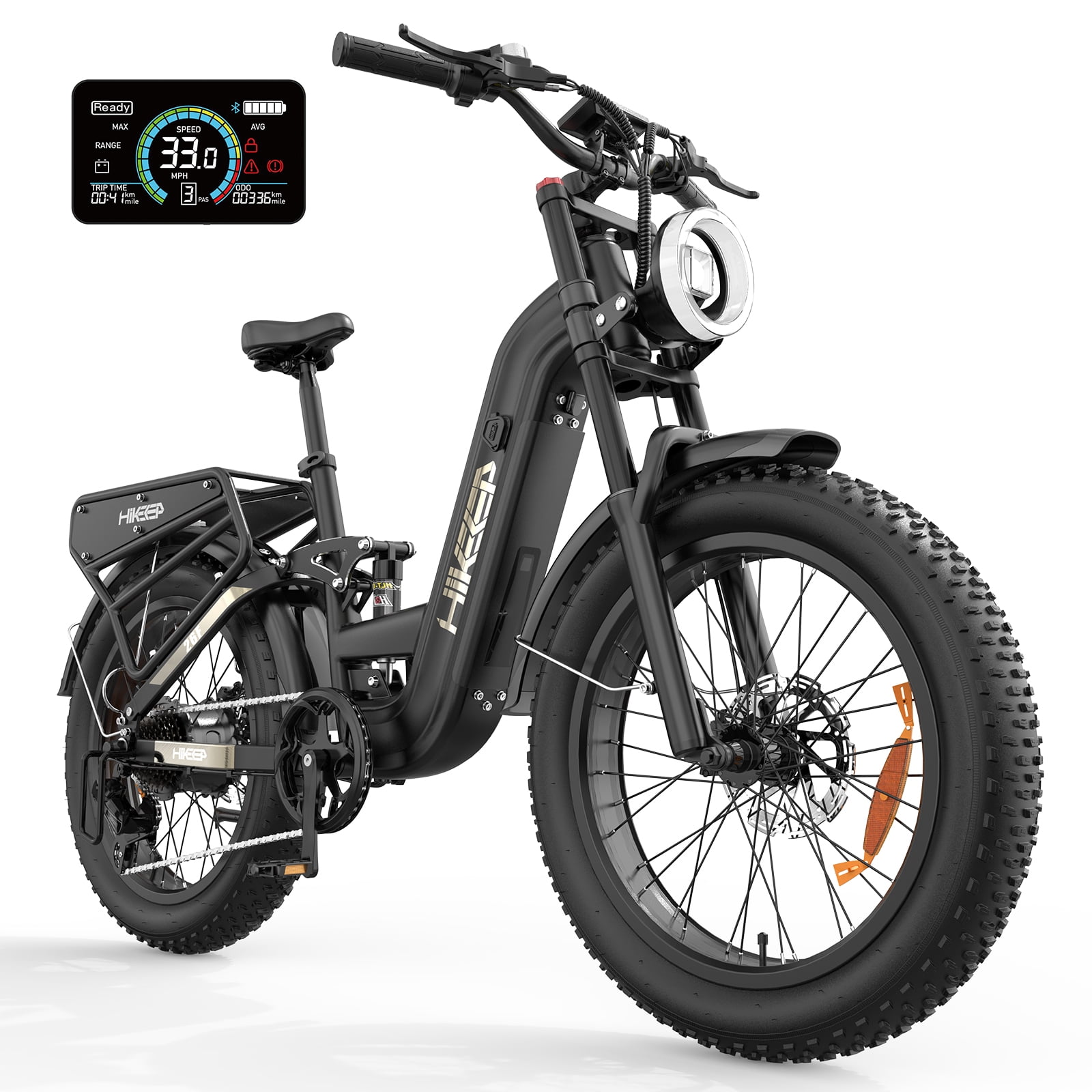 Helokeep 26" Black Fat Tire High Performance Cargo Electric Bike for Women, 4000W Peak 2000W, 40MPH, 48V 25Ah UL2849 Off-Road Ebike