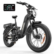 Helokeep 26 Black Fat Tire High Performance Cargo Electric Bike for Women, 4000W Peak 2000W, 40MPH, 48V 25Ah UL2849 Off-Road Ebike