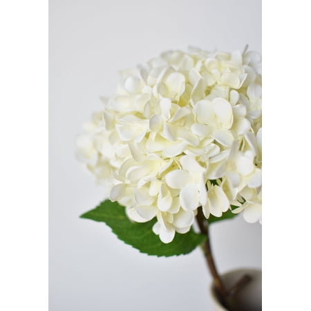26" Faux Hydrangea Stem White