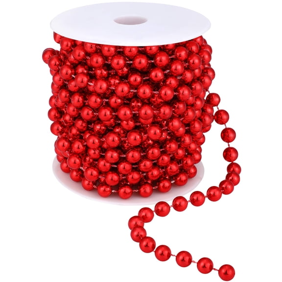26 Feet Christmas Tree Beaded Garland Plastic Pearl Strands Chain Artificial Pearls Beads Trim Garland for Xmas Tree Holiday Wedding DIY Decoration Supplies