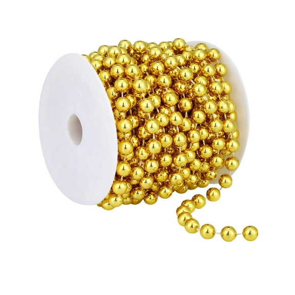 26 Feet Christmas Tree Beaded Garland Plastic Pearl Strands Chain Artificial Pearls Beads Trim Garland for Xmas Tree Holiday Wedding DIY Decoration Supplies