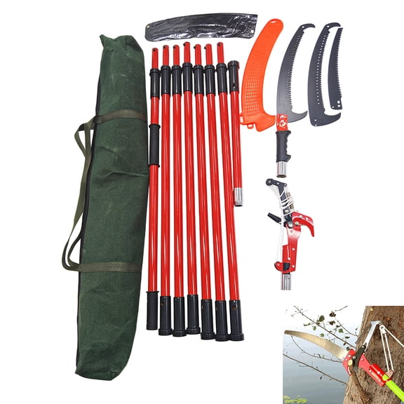 26 Feet Tree Pole Pruning Saw Manual Branches Trimmer Extendable Height