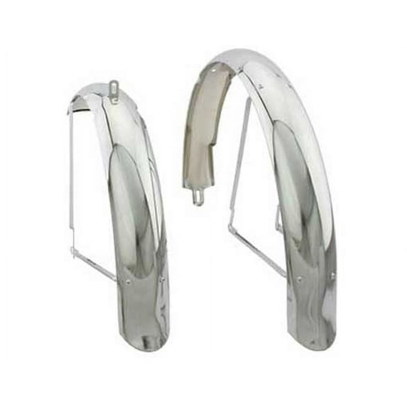 26" Flared Stander Balloon Fender Set Chrome. for bicycles, bikes, for 26" lowrider bike, beach cruiser.