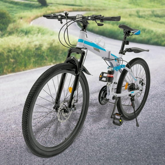 26" Folding Mountain Bike with 21-Speed Gears - Lightweight, Eco-Friendly, and Durable for Outdoor Adventures
