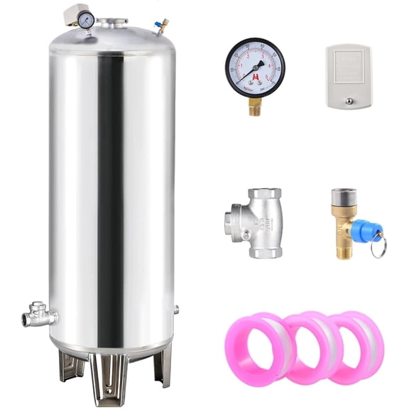 26 Gal 304 Stainless Steel Pressure Tank for Well Pump, 42 PSI