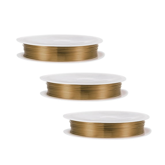 Uxcell 26 Gauge Copper Wire 0.4mm Dia Dark Brown Resistant Beading Wires Pendant Making Art Craft 9M 3 Rolls