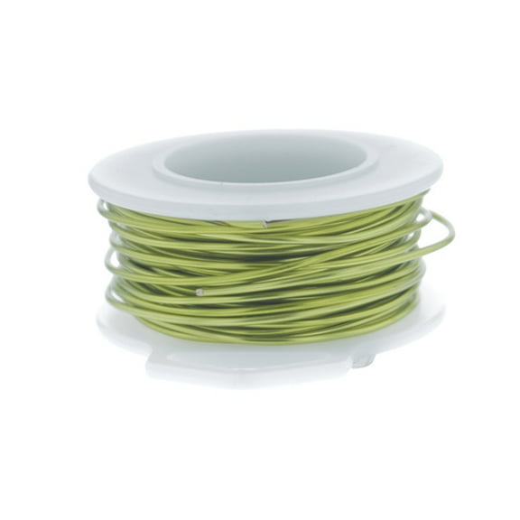 26 Gauge Round Silver Plated Peridot Copper Craft Wire - 45 ft