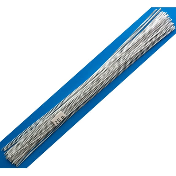 26 Gauge White Cotton Covered Floral Wire - 80 feet per bundle (24.4m) in 12 inch (30.5cm) lengths