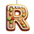 thumbnail image 1 of 26 Gingerbread Alphabet Letters, Christmas Ornaments A To Z, Decorative Hanging Alphabet Letters for Christmas Tree Diy Craft Ornaments, R, 1 of 5