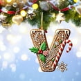 26 Gingerbread Alphabet Ornaments for Christmas Tree Candy Cane Initial