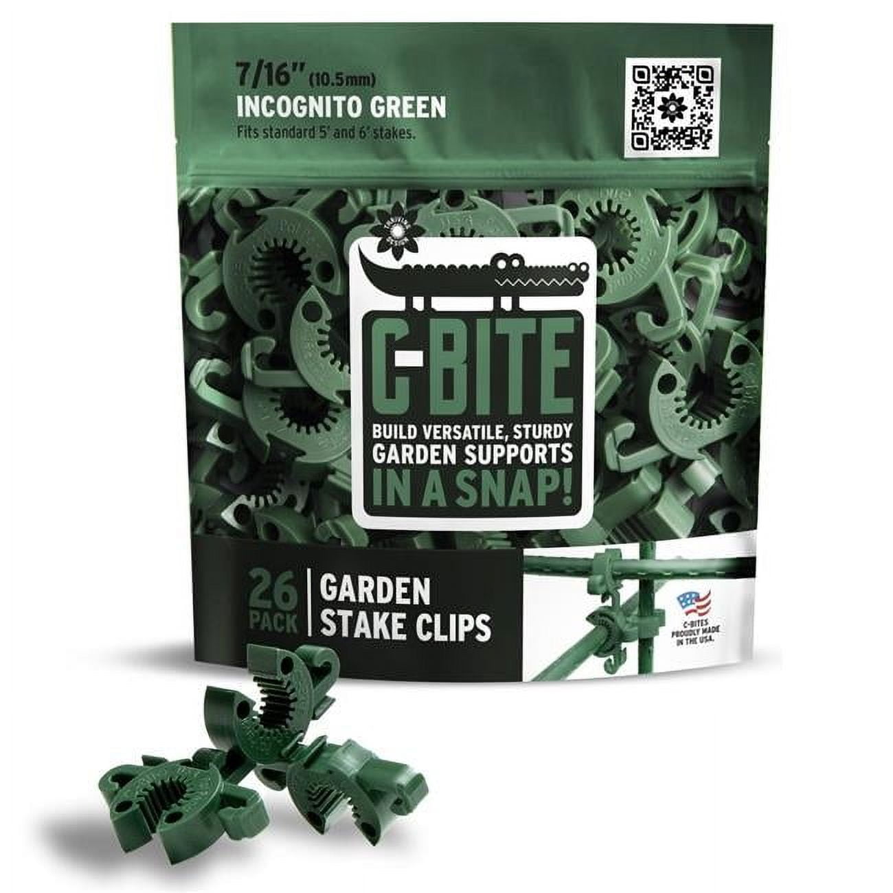 Incognito Green Plastic Garden Stake Clips, 26 Pack