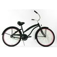 thumbnail image 1 of 26" GreenLine Kruiser1APL Ladies Single Speed Aluminum Beach Cruiser Bike, Flat Black with Pink, 1 of 2