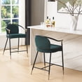 thumbnail image 1 of 26" H Upholstered Counter Stool Set of 2, Metal Frame - Green, 1 of 9