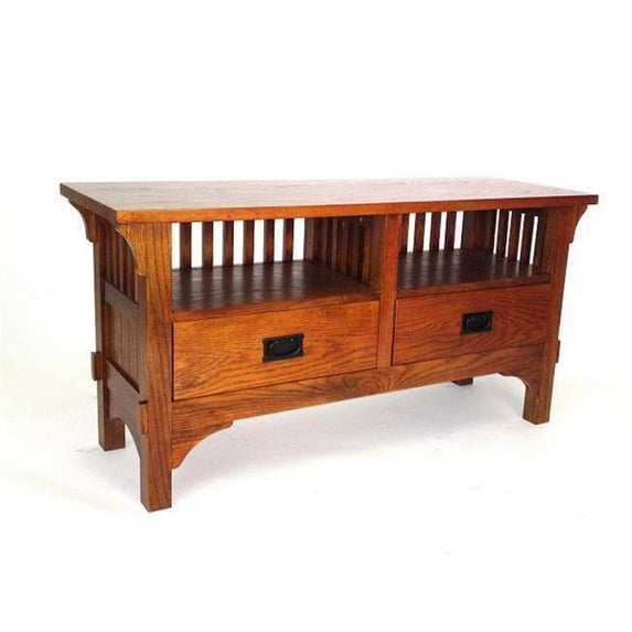 26'' H x 49'' W x 17'' D Oak TV Stand - Brown