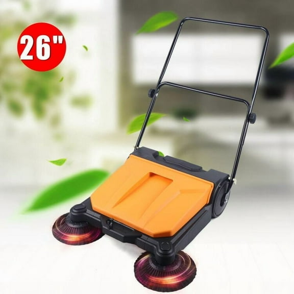 26" Hand Push Sweeper, No Electricity, Efficient Floor Cleaning Solution