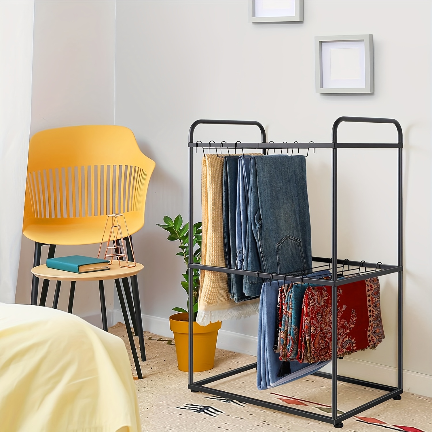 26-Hanger Heavy Duty Metal Freestanding Pants Rack with Adjustable Feet ...