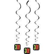 26" Hanging Birthday Cheer 30th Birthday Decorations, 3ct