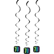26" Hanging Birthday Cheer 70th Birthday Decorations, 3ct