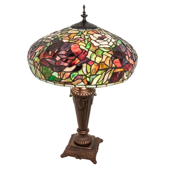 Meyda Tiffany 253024 Tiffany Peony 2 Light 26" Tall Buffet Table Lamp