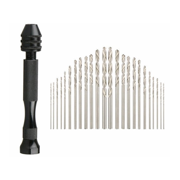 26 IN 1 Alloy Hand Drill, Manual Keyless Chuck Pin Vise Rotary Tool Micro Hand Drill Bits Accessory 0.5-3mm TAPDRA Accessories Part