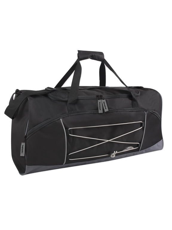 26 Inch 60 Liter Weekender Overnight Duffel Shoulder Bag for Men, Women, Teens, Gym, Travel, Sports and Recreation in Black