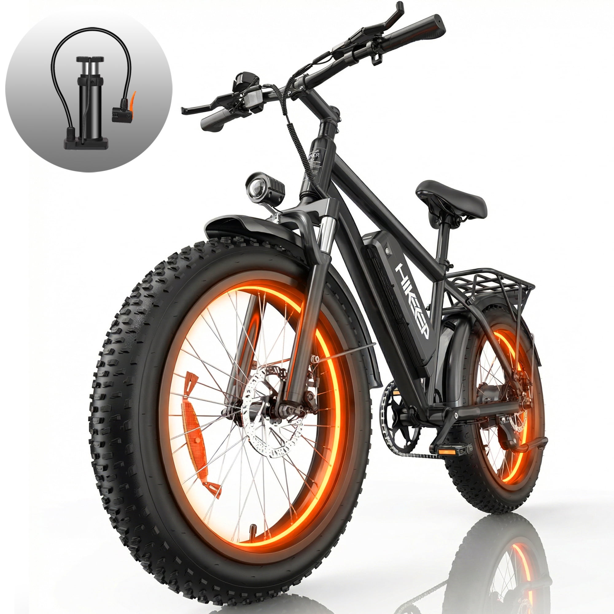 26 Inch 750W 1500W Electric Bike, 48V 15.6Ah Removable Battery, 26x4 Fat Tire Mountain Ebike, UL2849, Black