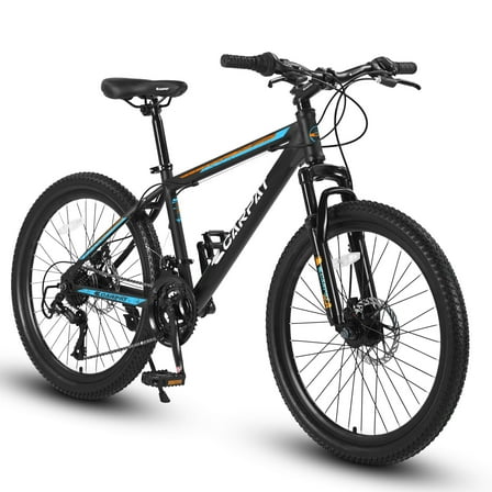 26-Inch Adult & Teen Mountain Bike, 21-Speed Shimano Gears, Suspension & Dual Disc Brakes