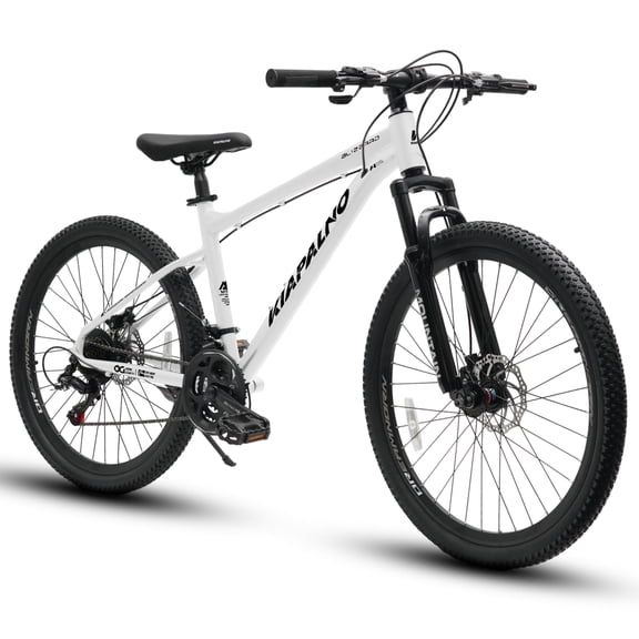 26 Inch All-Terrain Mountain Bike with Disc Brakes, 21-Speed Drivetrain, Steel Frame Front Suspension MTB for Men & Women, Trail Riding & Outdoor Cycling