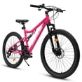 thumbnail image 1 of 26 Inch All-Terrain Mountain Bike with Disc Brakes for Men and Women,Pink, 1 of 7