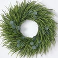 26 Inch Artificial Grass Wreath With Eucalyptus Greenery Home ...