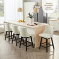 thumbnail image 1 of 26 Inch Bar Stools Set of 4,Swivel Counter Stools with Back, Linen Fabric Upholstered Barstools, Solid Wood Legs with Footrest, Modern Bar Stool（Beige）, 1 of 5