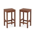 thumbnail image 1 of 26 Inch Bar Stools Set of 2, Counter Height Bar Stool with Footrest, Acacia Wood Bar Chairs for Kitchen Island, Dining Room, Cafe, Bar Counter, Teak, 1 of 5
