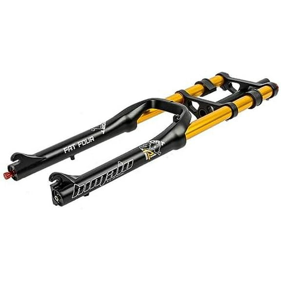 26 Inch Bike Suspension Fork 4.'' Tire Fat Fork Straight Double Shoulder Downhill Bike Air Fork Travel 160mm Rebound Adjustable Manual Lock