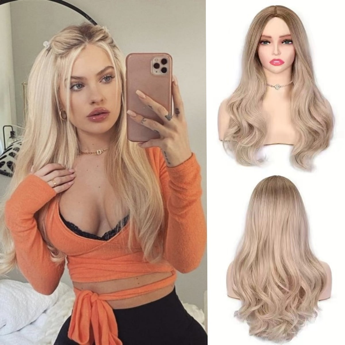 26 Inch Bleach Blonde Wigs Long Wavy Wig for Women Kuwait Ubuy