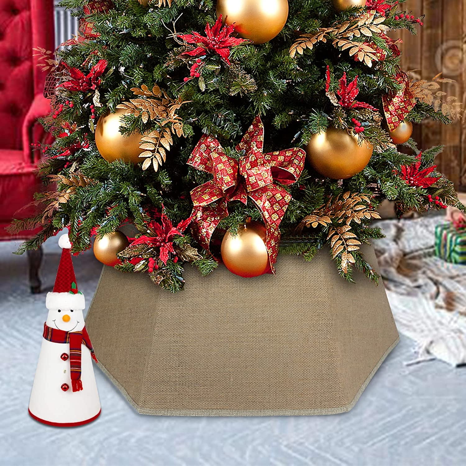 26 Inch Christmas Tree Collar Buffalo Plaid Christmas Tree Skirts Tree