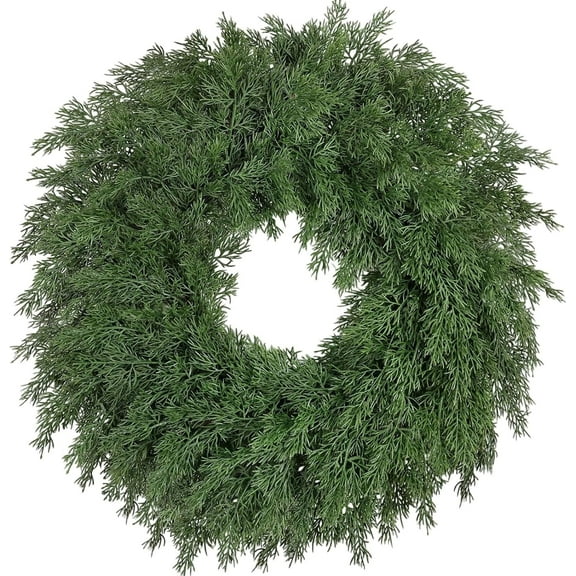 26 Inch Christmas Wreaths for Front Door Realistic Large Winter Greenery Pine Cedar Wreaths for Windows Xmas Holiday Home Table Mantle Yard Farmhouse Wall Door Porch Hanging Decor Outdoor Indoor