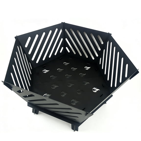 26 Inch Collapsible Portable Outdoor Wood Burning Fire Pit, Heavy Duty Metal Slatted Bonfire Bowl with Carry Bag, Stable X-Leg Patio Fireplace for Camping Beach Backyard Garden