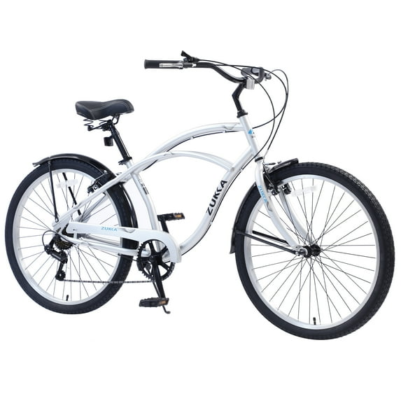 26-Inch Comfort-Focused Beach Cruiser Bike for Women/Men/Seniors - 7-Speed Steel Frame City Commuter Hybrid with Stable Handling & Easy Assembly