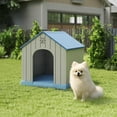 thumbnail image 1 of 26 Inch Dog Houses Resin Small Indoor Outdoor Dog Kennel for All-Weather Use Cozy Shelter for Small Dogs in Home, Garden, or Balcony,Blue, 1 of 7